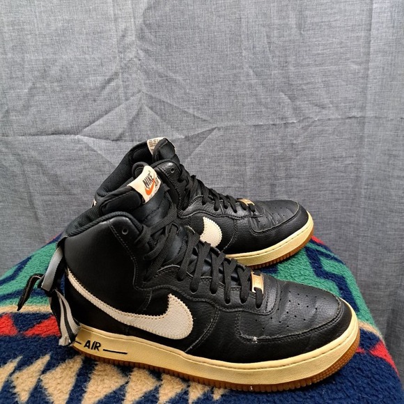 Nike Air Force 1 High Mens Size 10 Black Basketball Shoes Sneakers 315121 - Picture 3 of 13